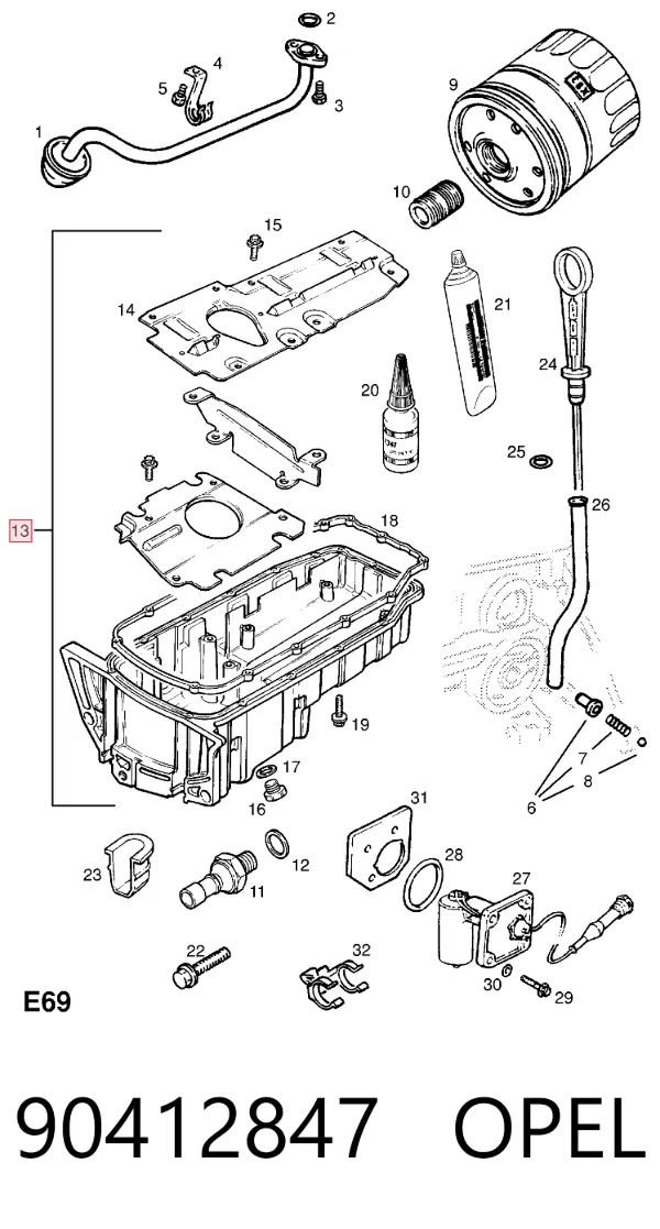 Cárter de aceite del motor 90412847 Opel