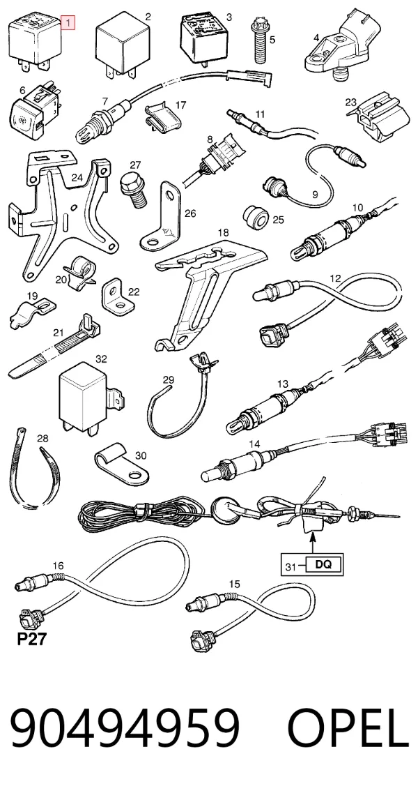 Relé de bomba eléctrica de combustible 90494959 Opel