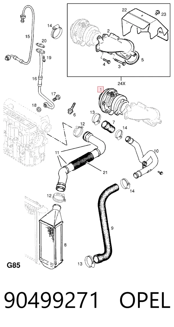 Turbocompresor 90499271 Opel