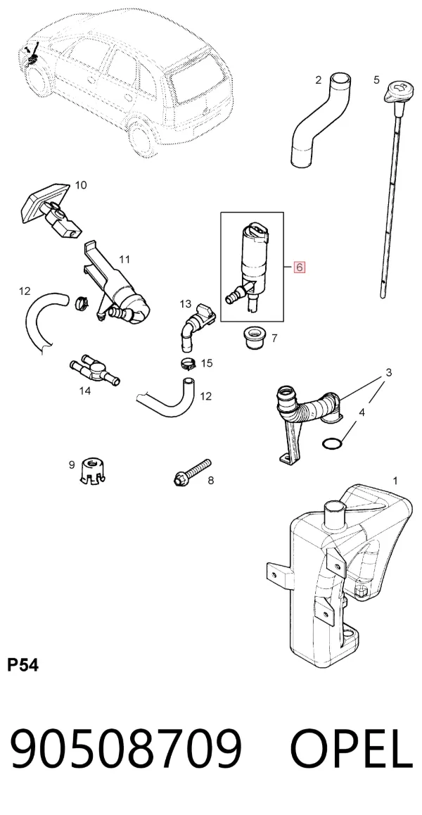 Bomba-motor de lavafaros 90508709 Opel