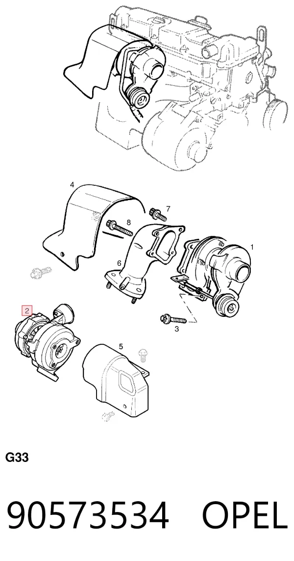 Turbocompresor 90573534 Opel