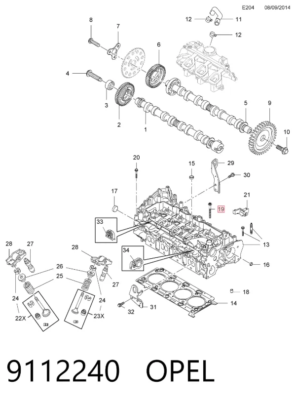 Tornillo culata 9112240 Opel