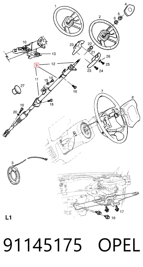 Columna dirección Opel Frontera A