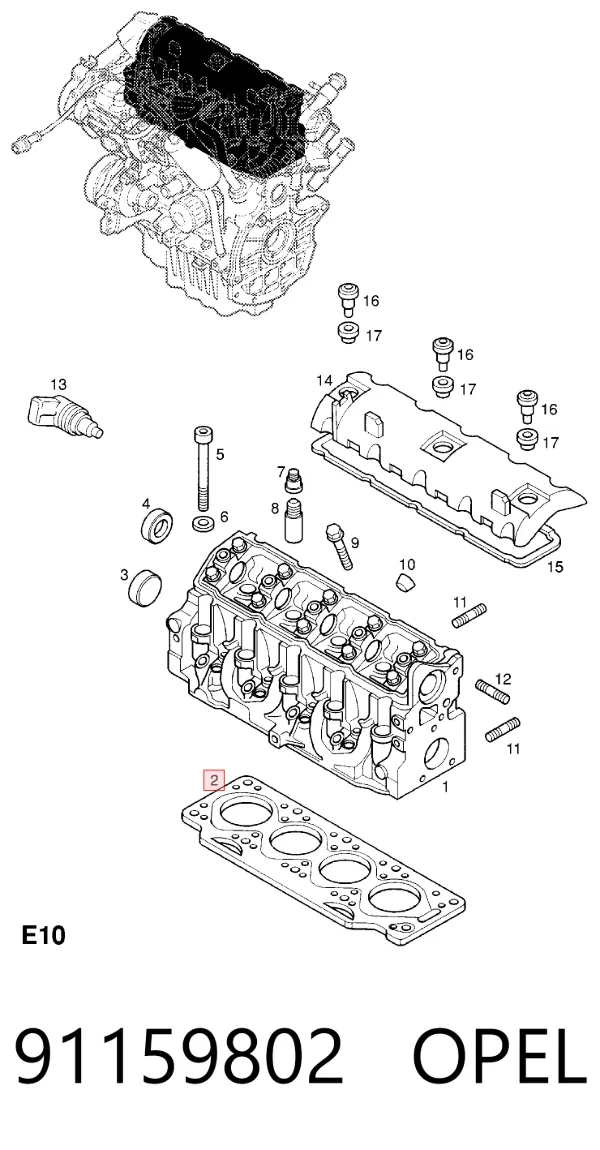 Junta de culata 91159802 Opel