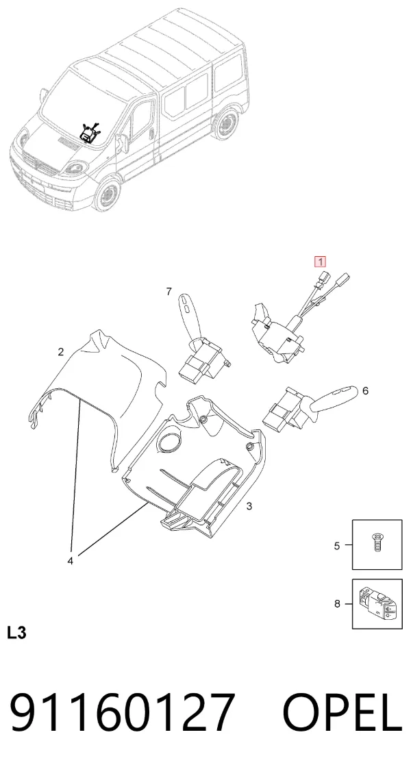 Anillo AIRBAG 91160127 Opel