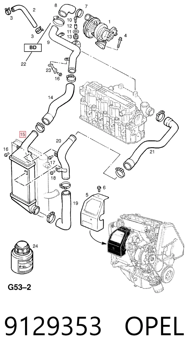 Intercooler 9129353 Opel