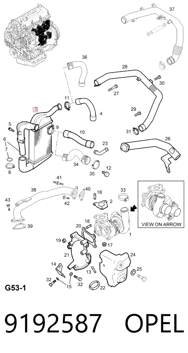 Intercooler 9192587 Opel