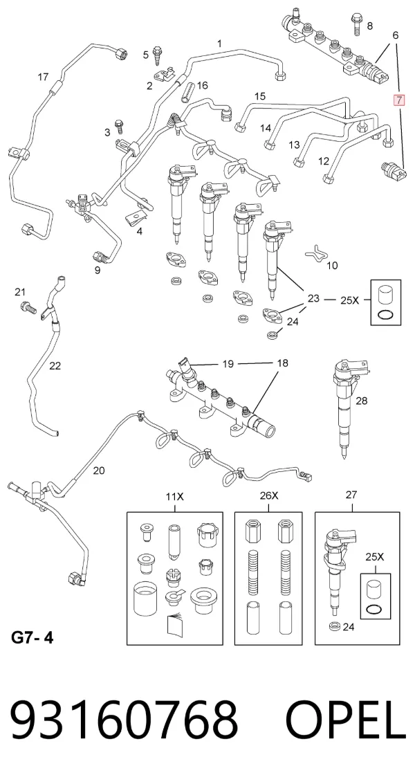 Regulador de presión de combustible 93160768 Opel
