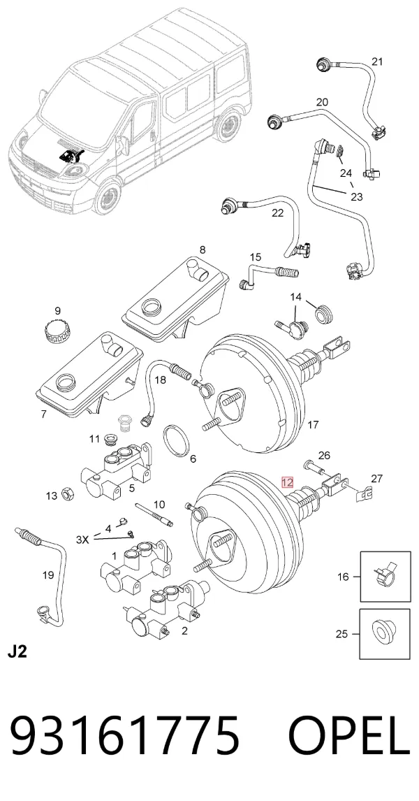 Servofreno 93161775 Opel