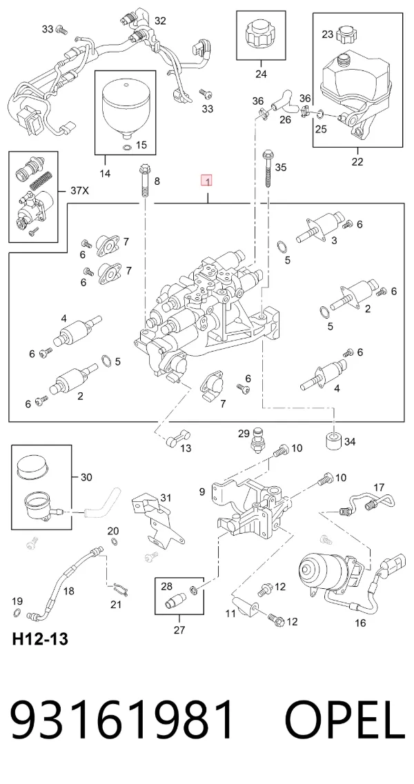 Actuador de selección de marchas Opel Vivaro A