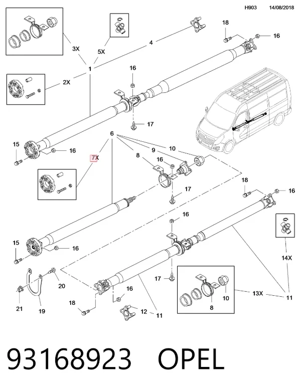 Acoplamiento elástico delantero del cardán 93168923 Opel