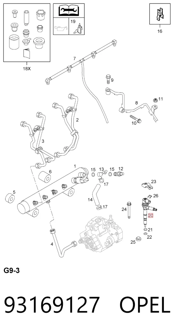 Inyector 93169127 Opel