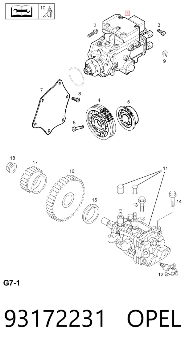 Bomba inyectora 93172231 Opel