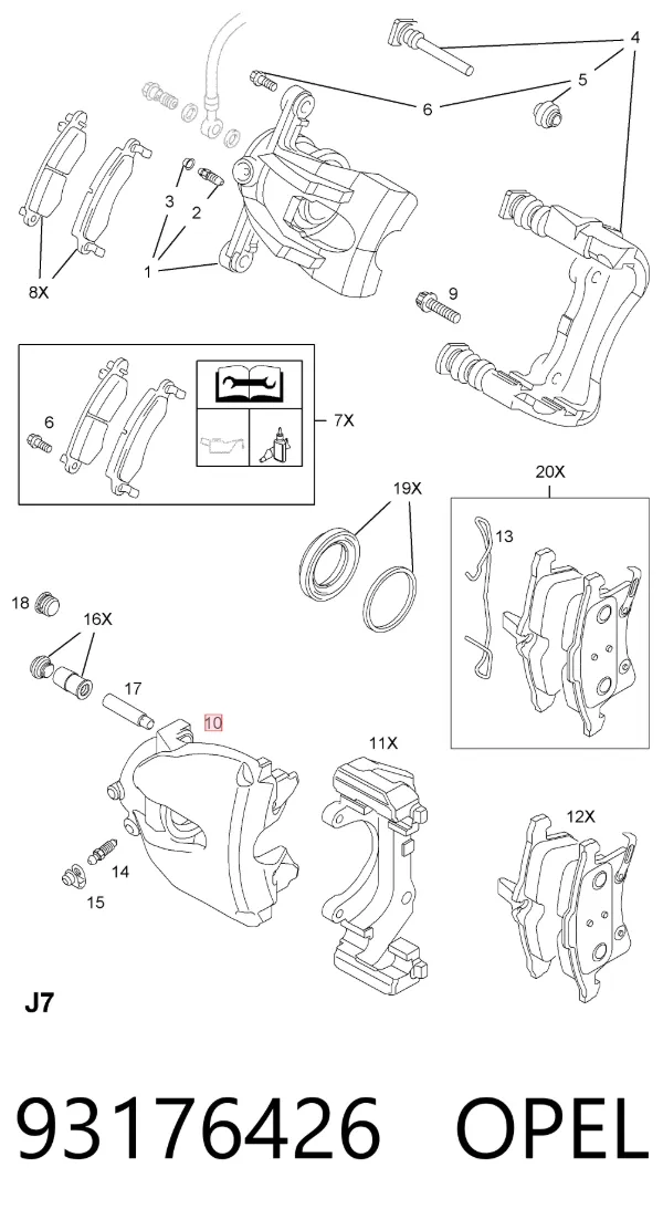 Pinza de freno delantera izquierda 93176426 Opel