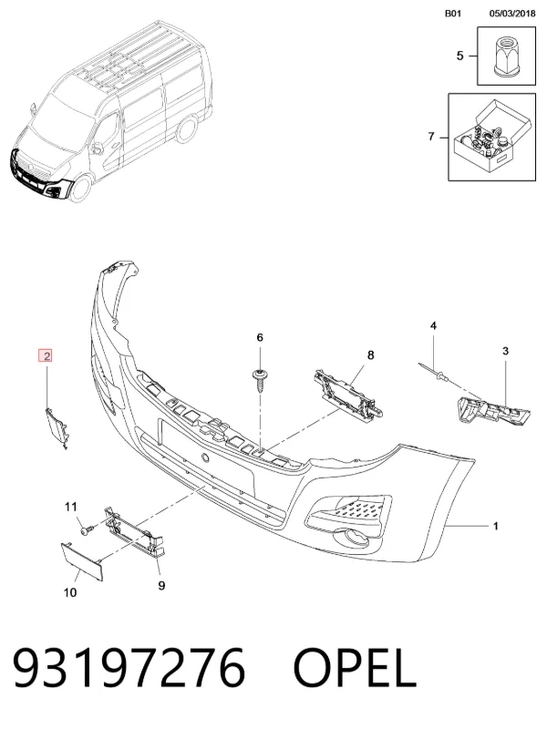 Tapa del enganche de remolcado delantera 93197276 Opel