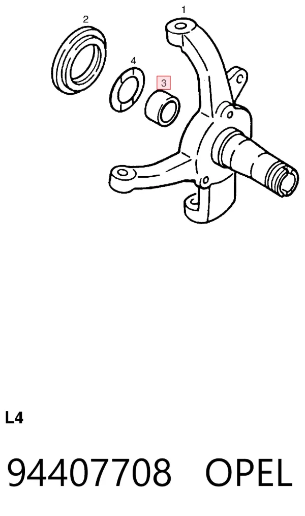 Cojinete de muñón delantero 94407708 Opel