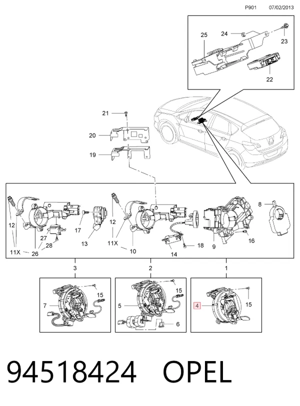 Anillo AIRBAG 94518424 Opel