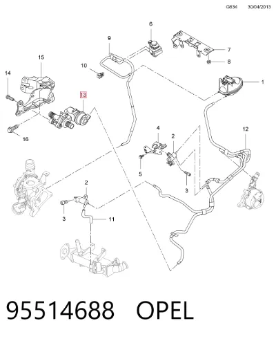 Válvula de control de líquido refrigerante OPEL 95514688