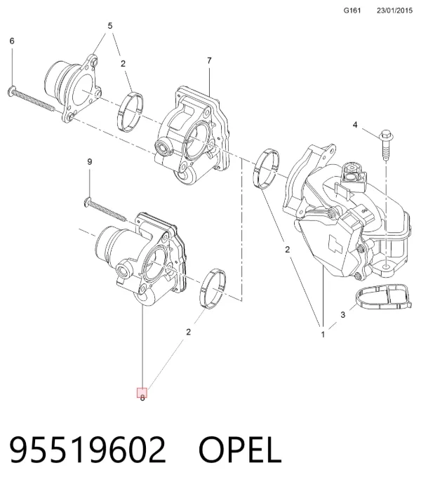 Cuerpo de mariposa 95519602 Opel