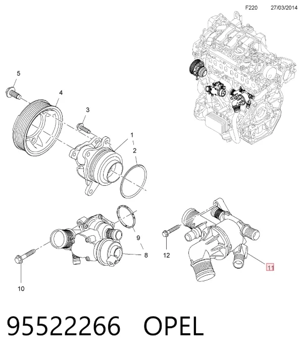 Termostato 95522266 Opel