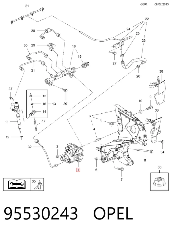 Bomba inyectora 95530243 Opel
