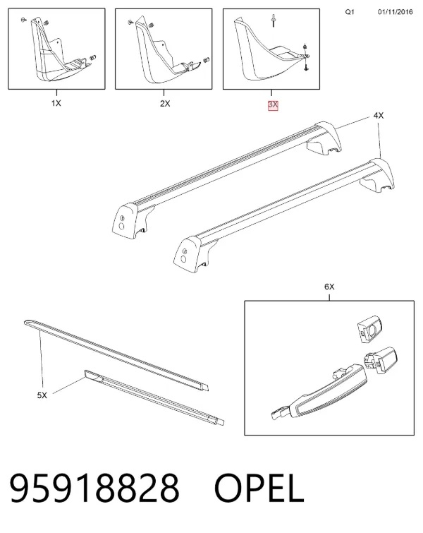 Faldillas guardabarros traseros 95918828 Opel