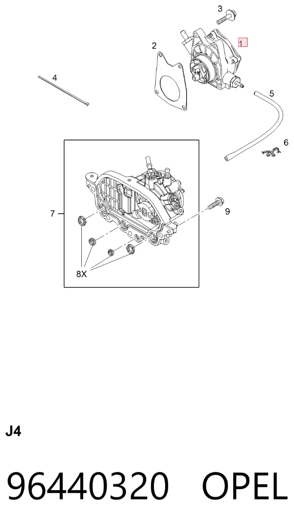 Bomba de vacío 96440320 Opel