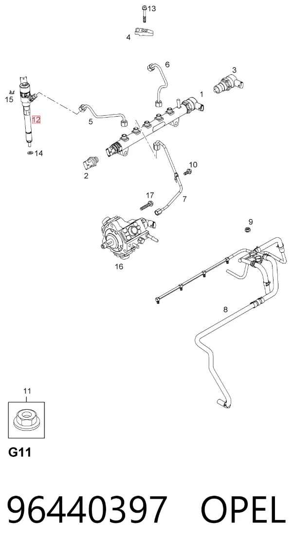 Inyector 96440397 Opel