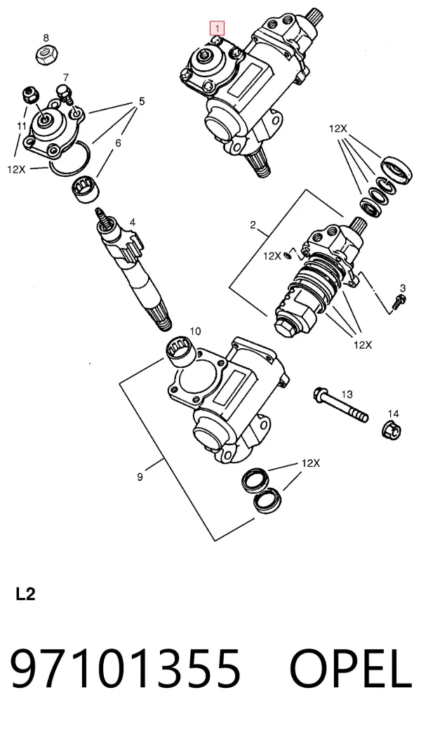 Cremallera de dirección Opel Frontera A