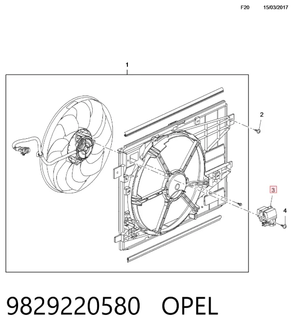 Resistencia de calefacción 9829220580 Opel