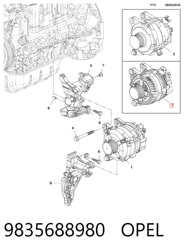 Alternador 9835688980 Opel