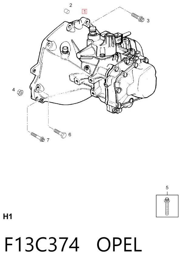 Caja de cambios F13C374 Opel