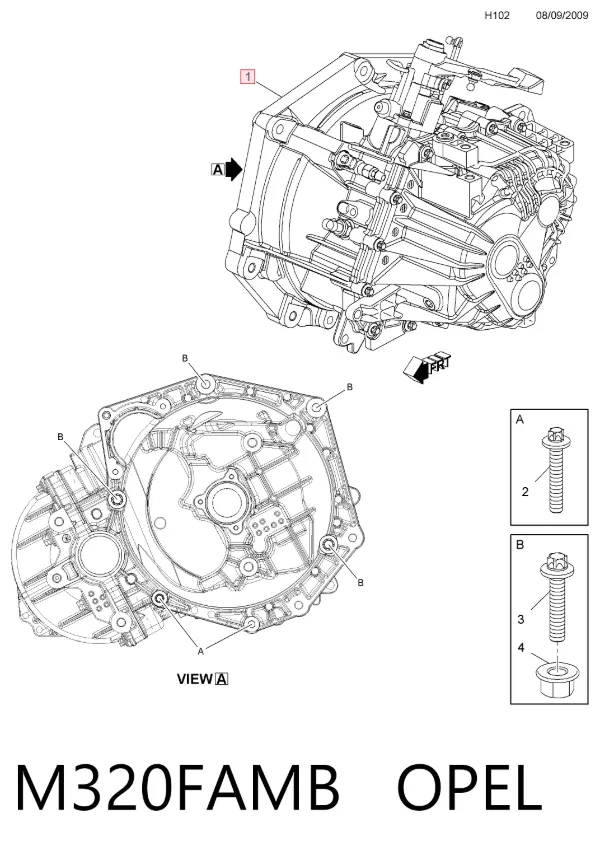 Caja de cambios M320FAMB Opel