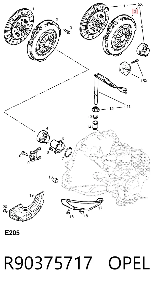 Plato de presión de embrague R90375717 Opel