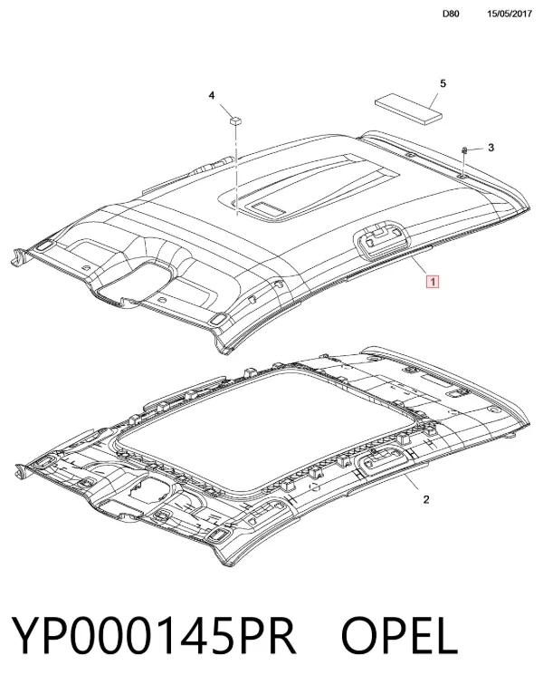 Techo interior YP000145PR Opel