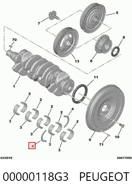 Juego de discos distanciador, cigüeñal, STD 00000118G3 Peugeot/Citroen