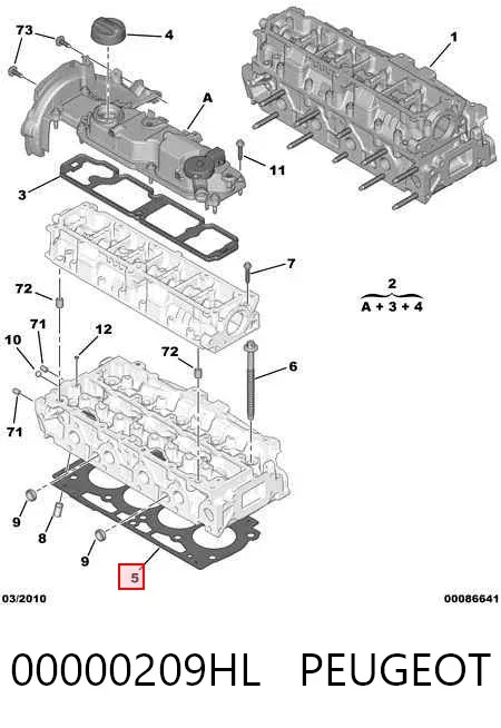 Junta de culata 00000209HL Peugeot/Citroen