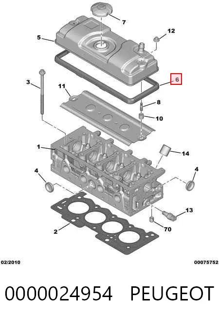 Junta tapa de balancines 0000024954 Peugeot/Citroen