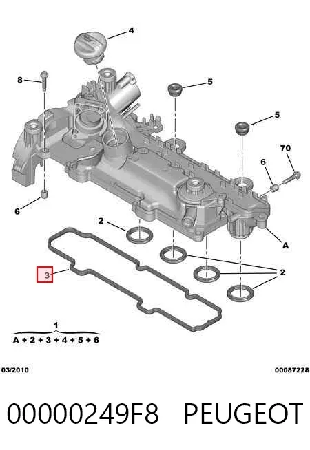 Junta tapa de balancines 00000249F8 Peugeot/Citroen