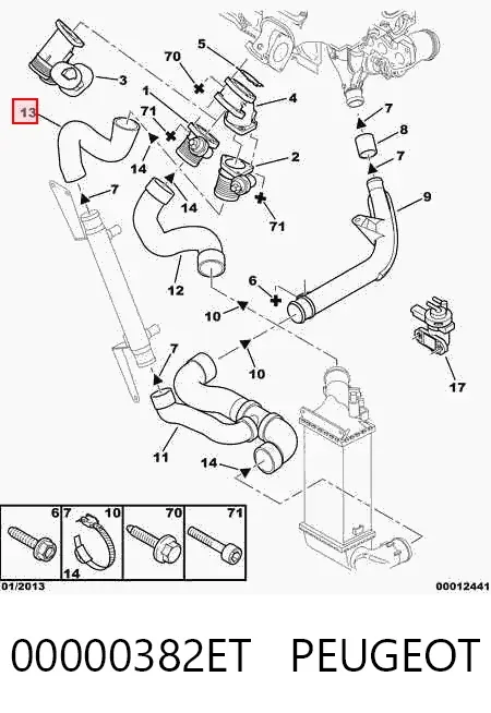 Tubo intercooler 00000382ET Peugeot/Citroen