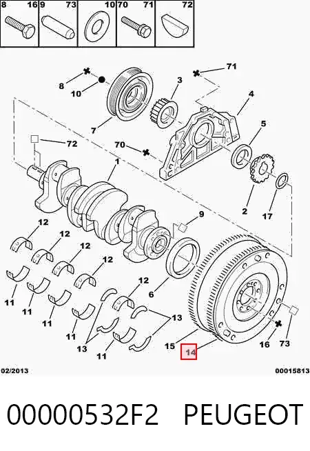Volante motor 00000532F2 Peugeot/Citroen