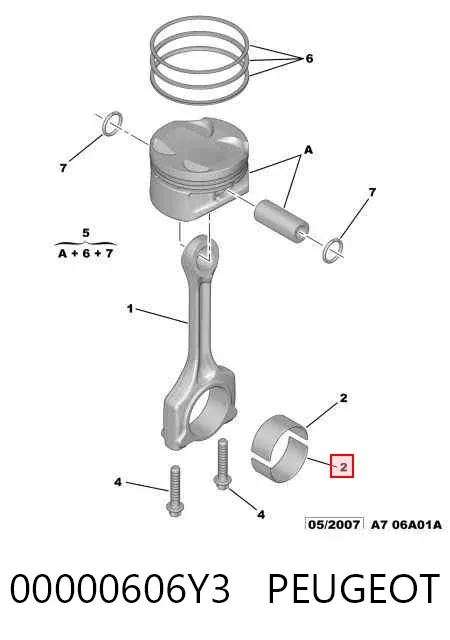 Cojinetes de biela 00000606Y3 Peugeot/Citroen