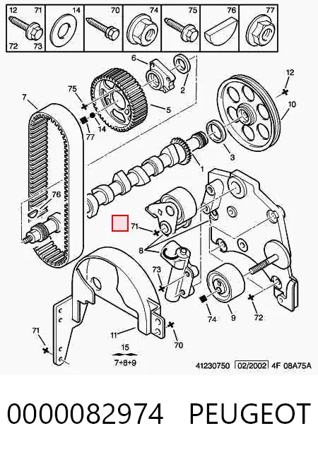 Tensor, correa de distribucion 0000082974 Peugeot/Citroen