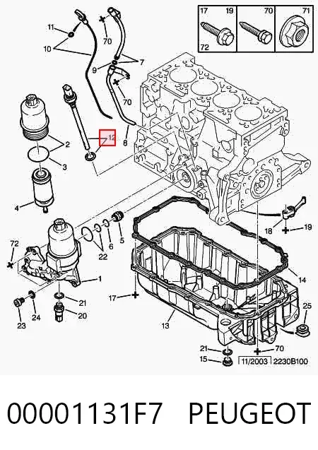 Sensor de nivel de aceite 00001131F7 Peugeot/Citroen