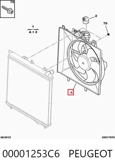 Ventilador de radiador 00001253C6 Peugeot/Citroen