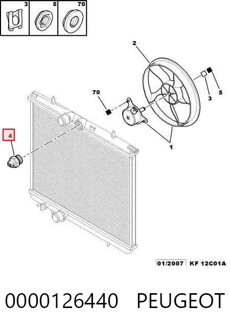 Sensor de temperatura 0000126440 Peugeot/Citroen