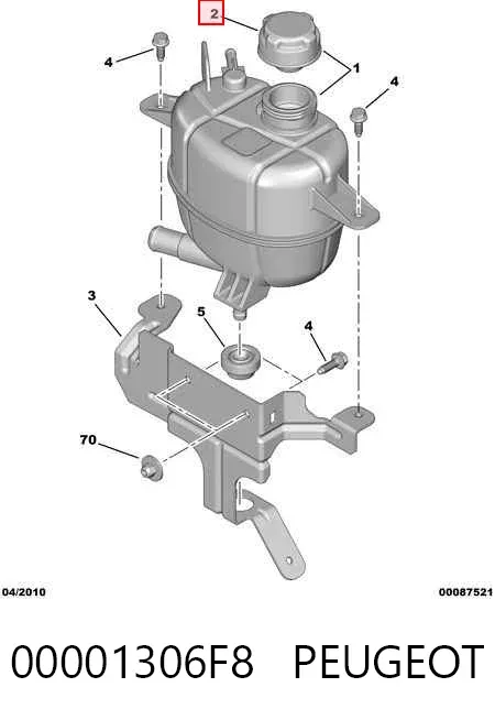 Tapón depósito de refrigerante 00001306F8 Peugeot/Citroen
