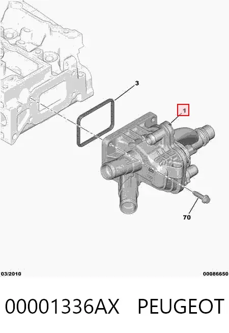 Caja de termostato 00001336AX Peugeot/Citroen