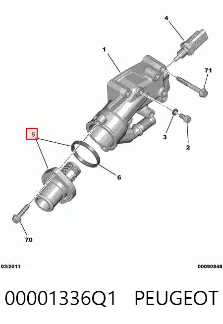 Termostato 00001336Q1 Peugeot/Citroen