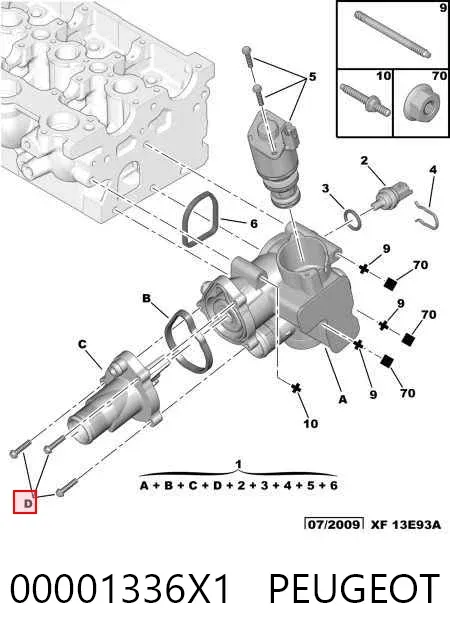 Termostato 00001336X1 Peugeot/Citroen